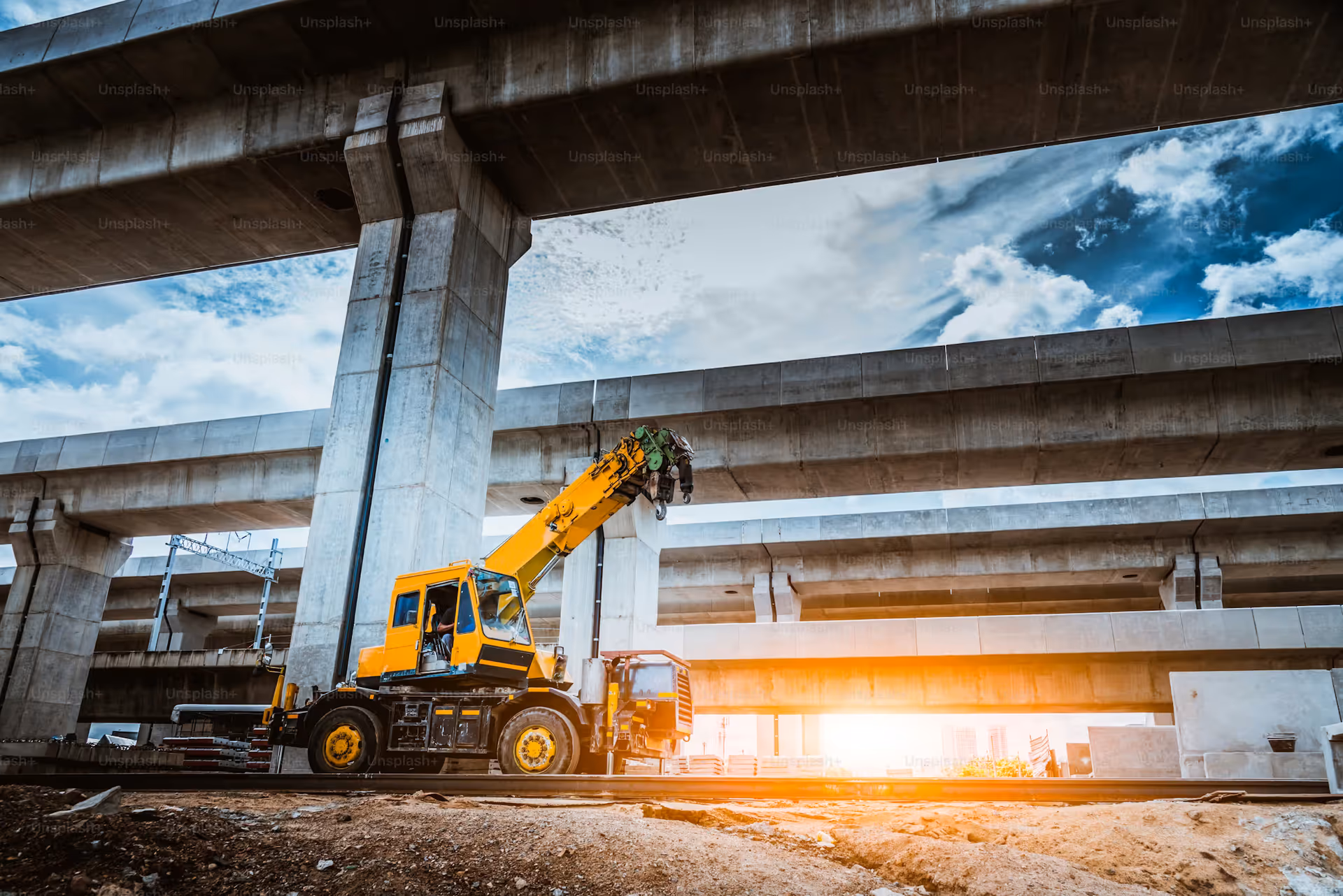 Crane-on-road-construction