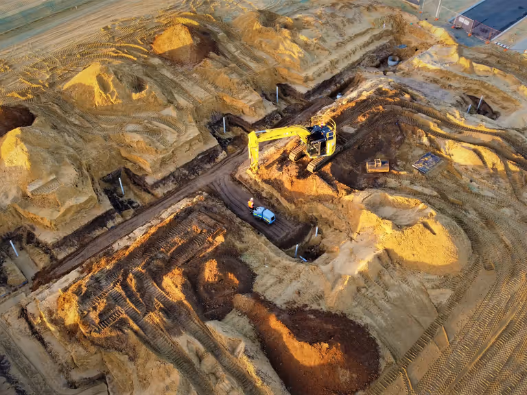 Excavator-site-aerial