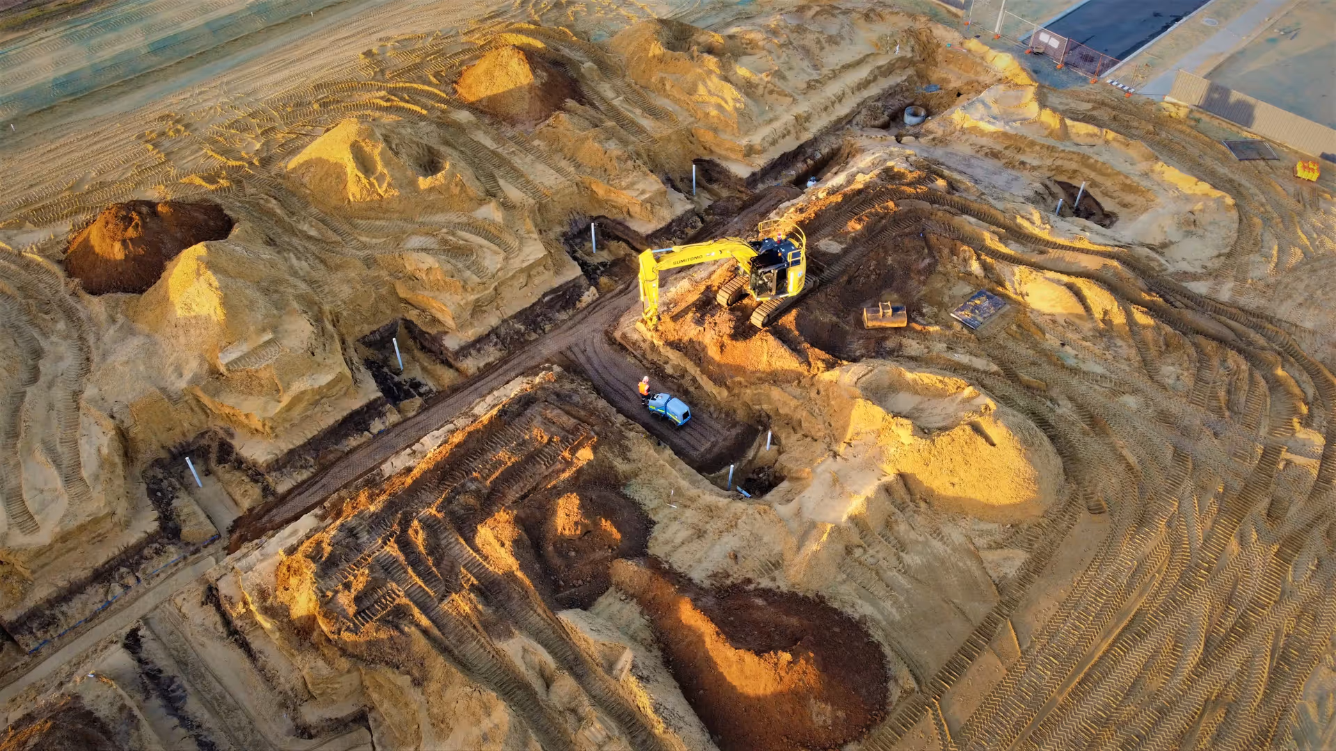 Excavator-site-aerial